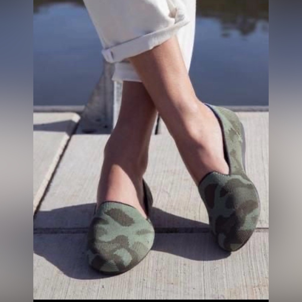 Rothy’s the loafer knit camo‎ green size 7